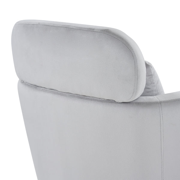 Half Disassembled Single Chair With Gold Feet And Pedals Flannelette Indoor Leisure Chair Light Gray