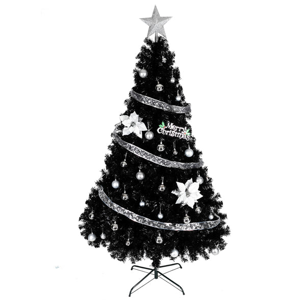 6ft 1600 Branches PVC Christmas Tree Black