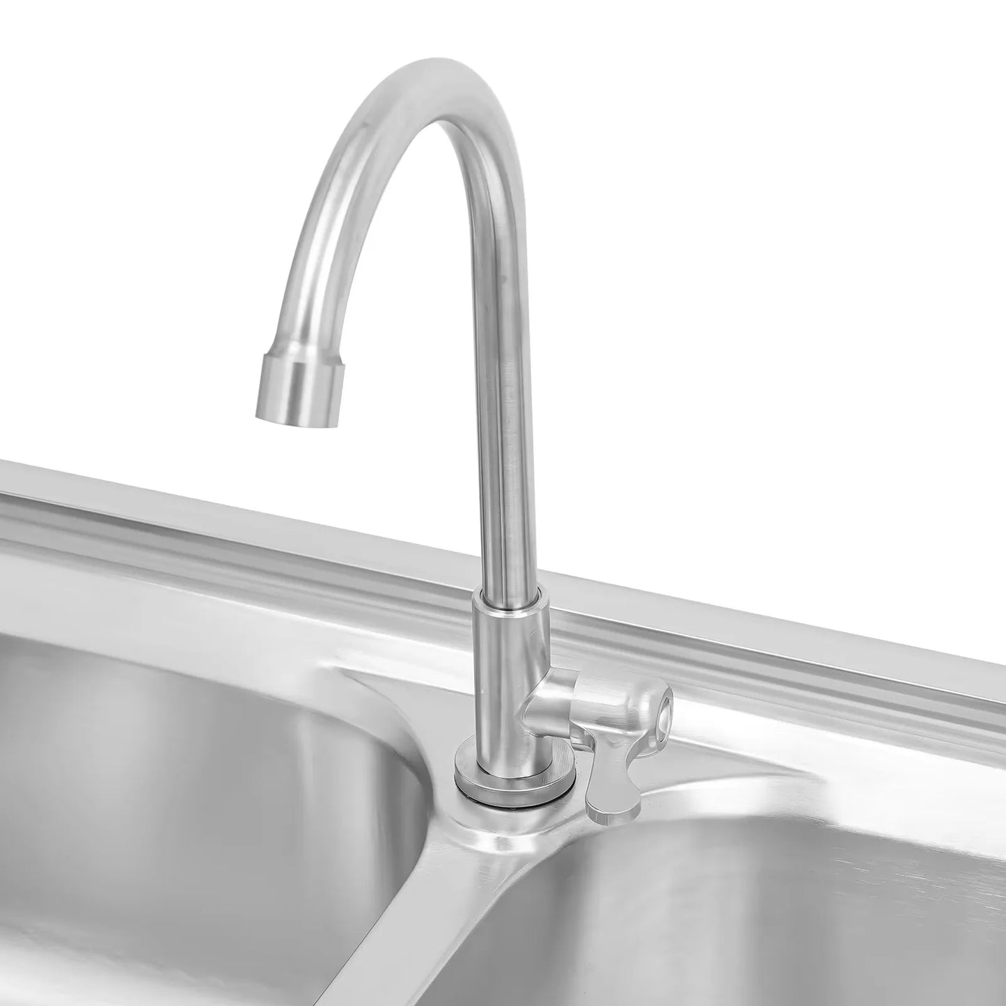 Double-layer Sink Kitchen and Commercial Sink with Drainage Device and Faucet