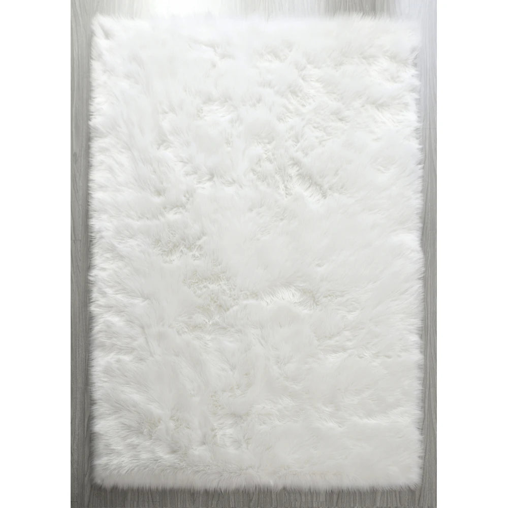 Faux Fur Sheepskin Area Rug Bedroom Blanket Living Room