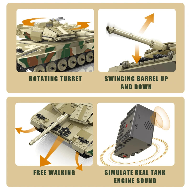 tank toy Technical The APP&RC Leopard 2 Tank Building Block Assembly Tank Brick Set Kids Christmas Gift