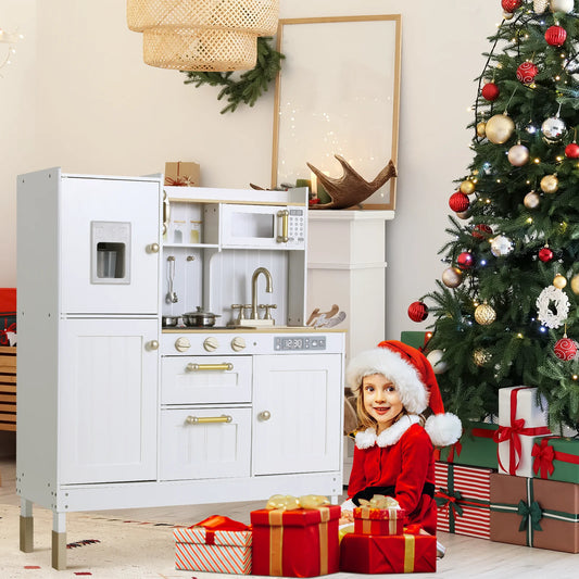 Play Kitchen for Kids, Cooking Playset w/Realistic Light & Sound