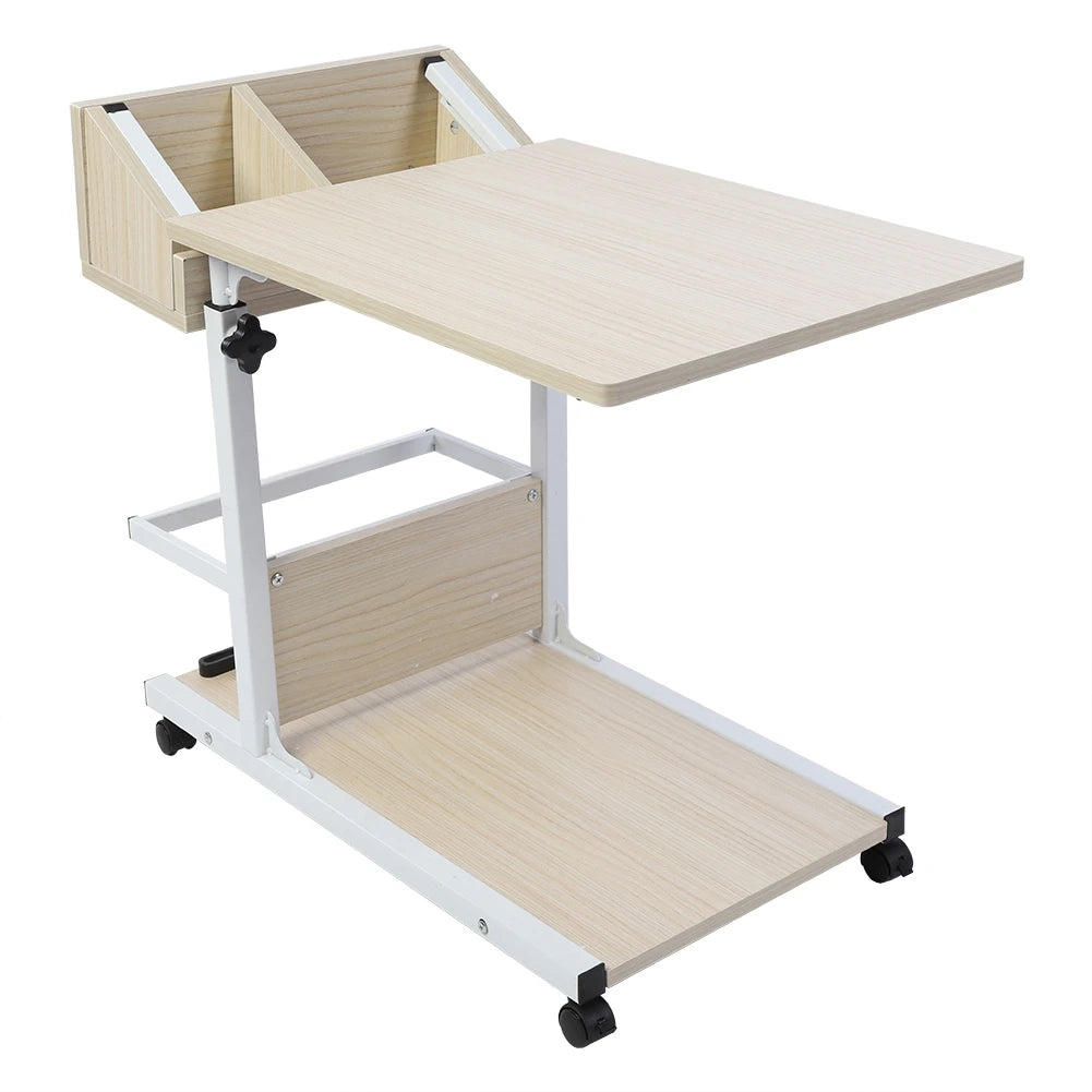 Portable Multifunctional Removable Laptop Desk with Wheels Drawer Bed Sofa Books Snack Laptop Desk Removable Laptop Desk