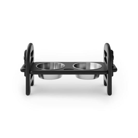 White Adjustable Pet Bowl Travel Ready