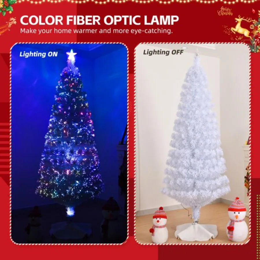 7 FT Prelit Christmas Tree Artificial Fiber Optic