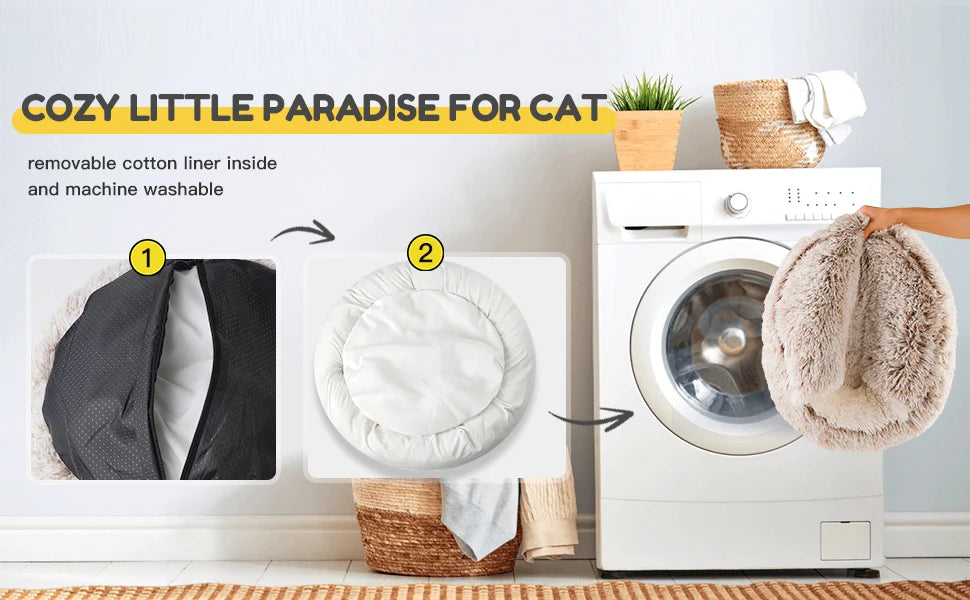 25'' Pet Cat Dog Lovely Cat Beds Nest Soft Comfortable Semi-enclosed Cat Nest Kennel indoor Pet house Supplies for Pet to Rest