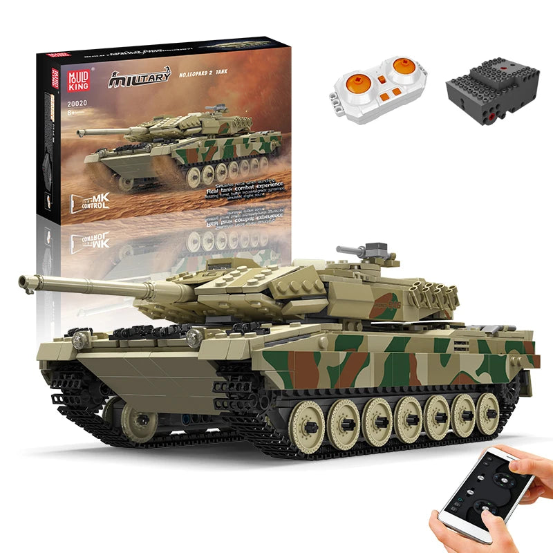 tank toy Technical The APP&RC Leopard 2 Tank Building Block Assembly Tank Brick Set Kids Christmas Gift