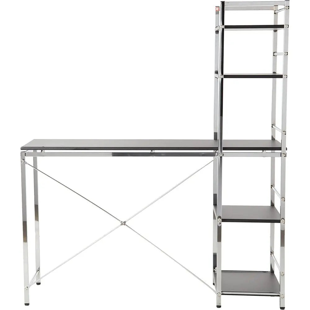 ACME Elvis Computer Desk in Black & Chrome