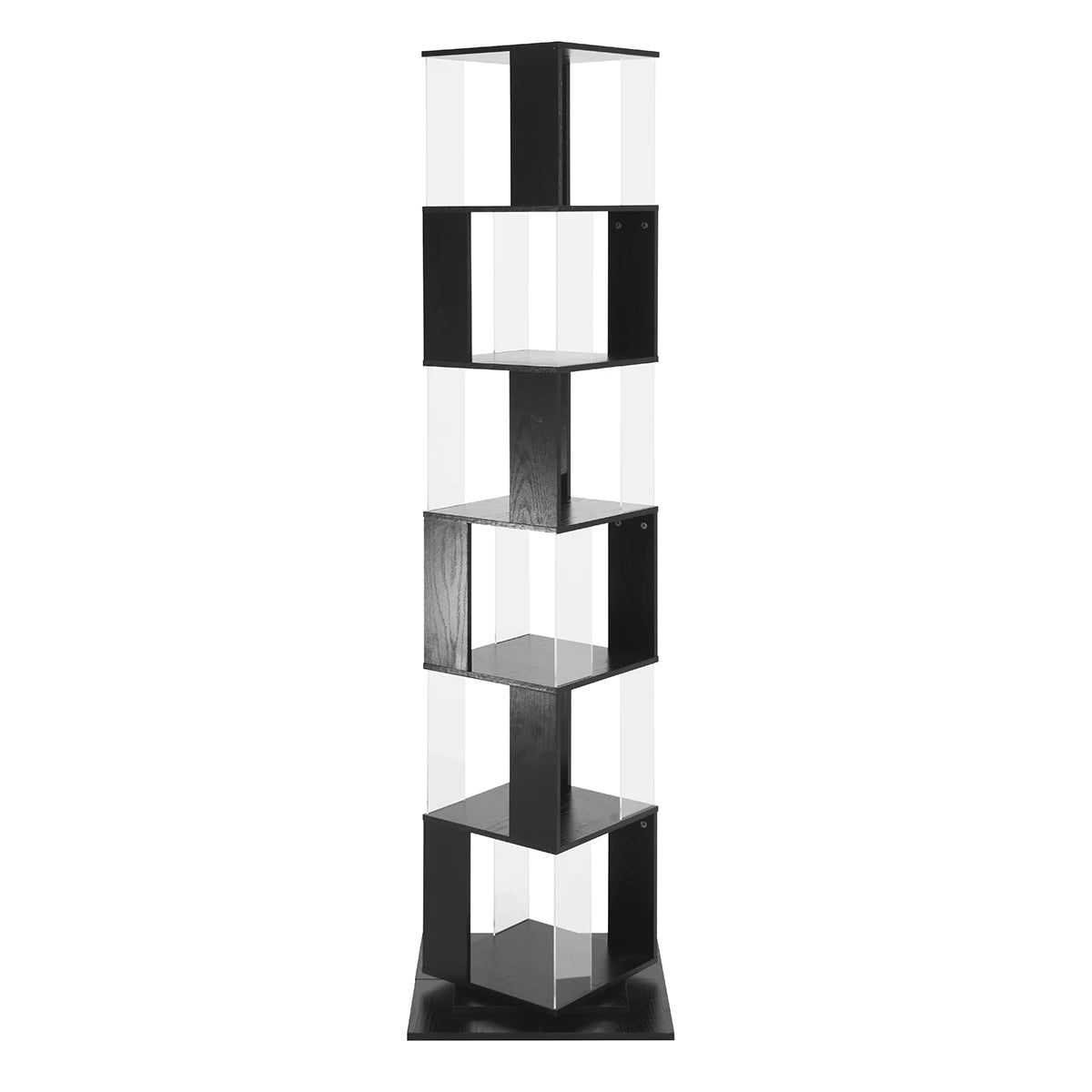 Bookshelf Tower, Floor Standing Wood Narrow Organizer