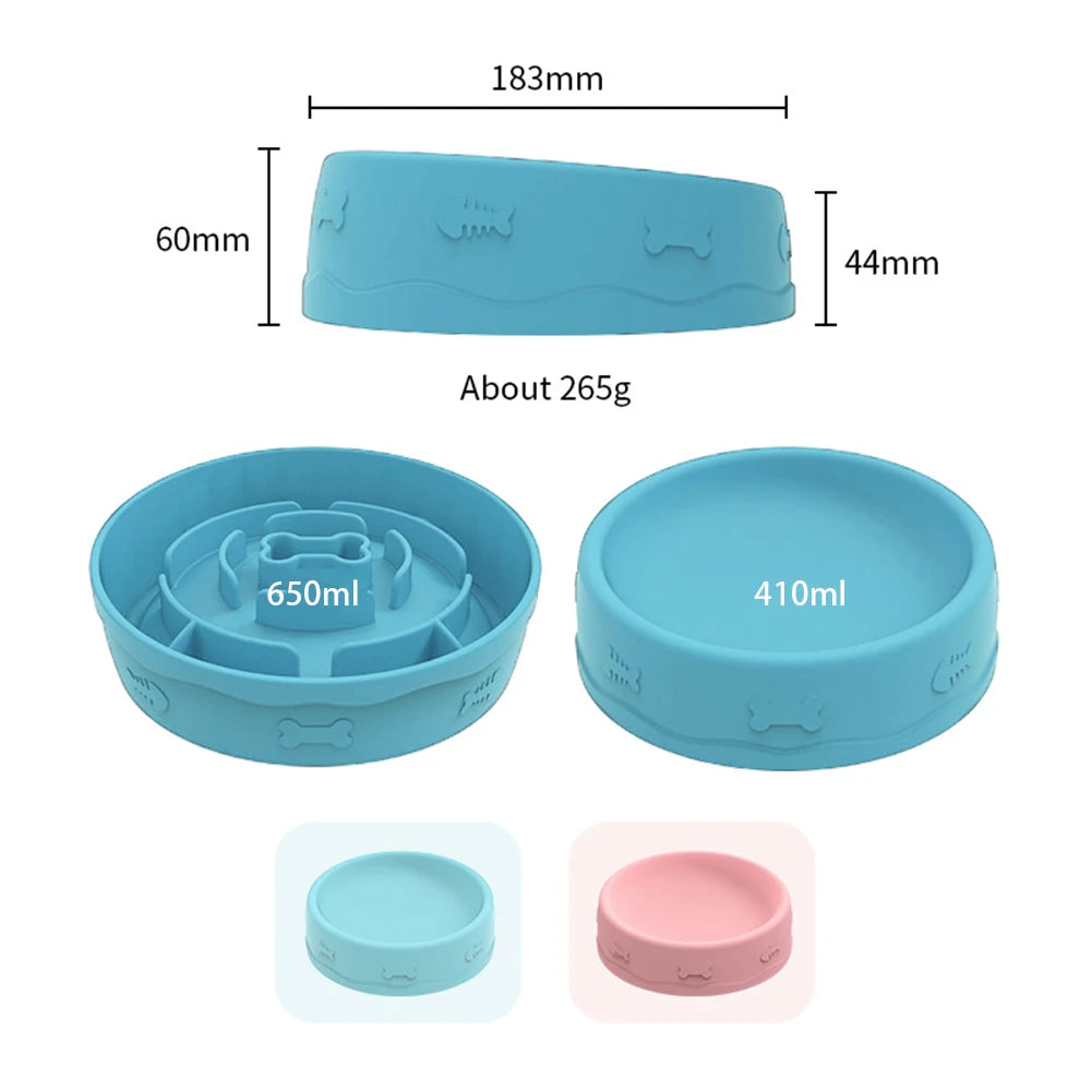 2-in-1 Pets Silicone Slow Feeder,