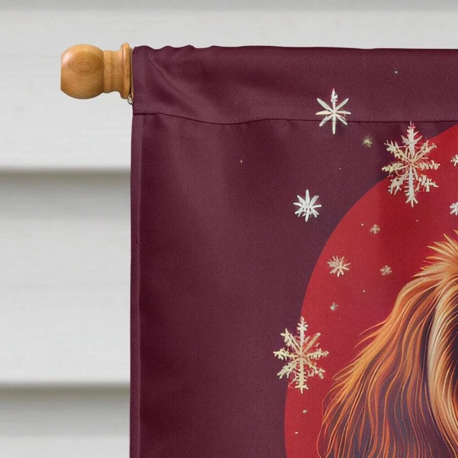 English Toy Spaniel Holiday Christmas House Flag Large Porch Sleeve Pole e