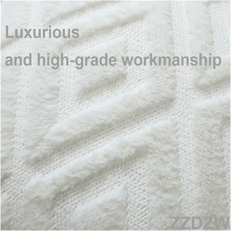 Soft Throw Pillow Covers 18x18 - Plush Wool Decorative Pillow Covers - Couch Sofa Pillow Covers for Living Room - with 3D
