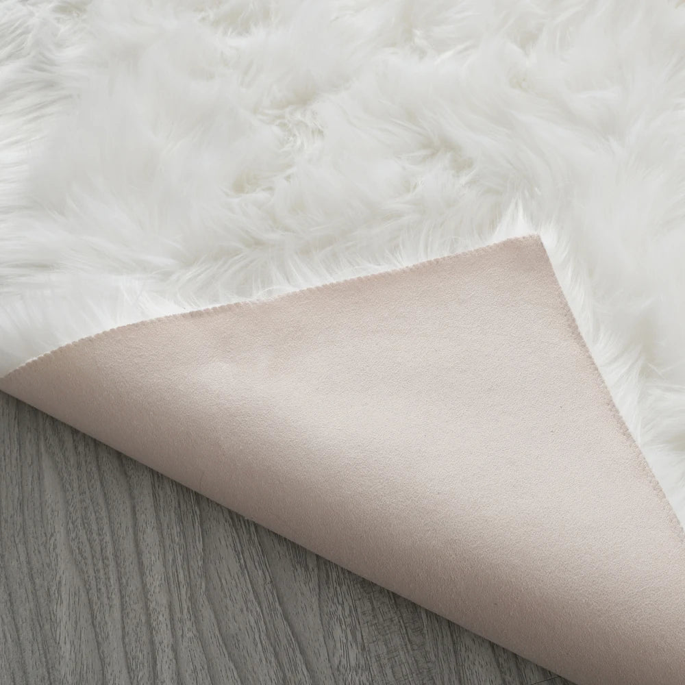 Faux Fur Sheepskin Area Rug Bedroom Blanket Living Room