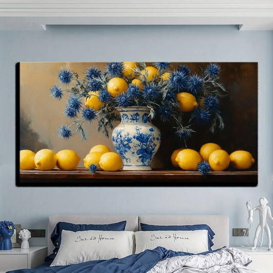 Natural landscape vintage oil painting with picture frame, Victorian style wall decoration,