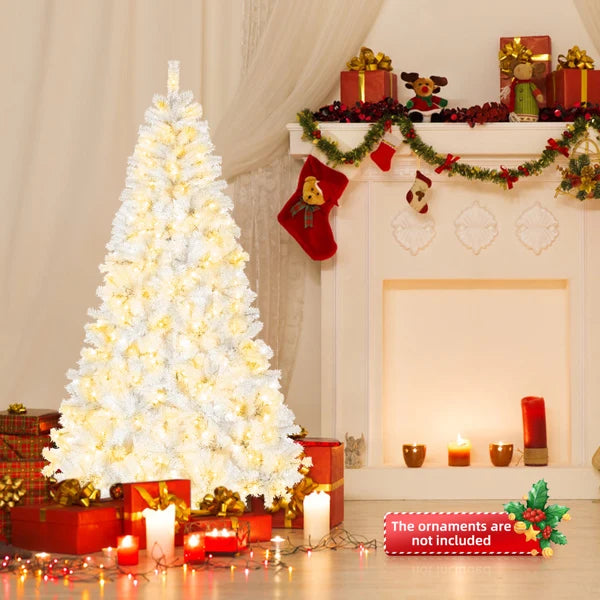 8ft White 670 Lights Warm Color 8 Modes 2008 Branch Christmas Tree White