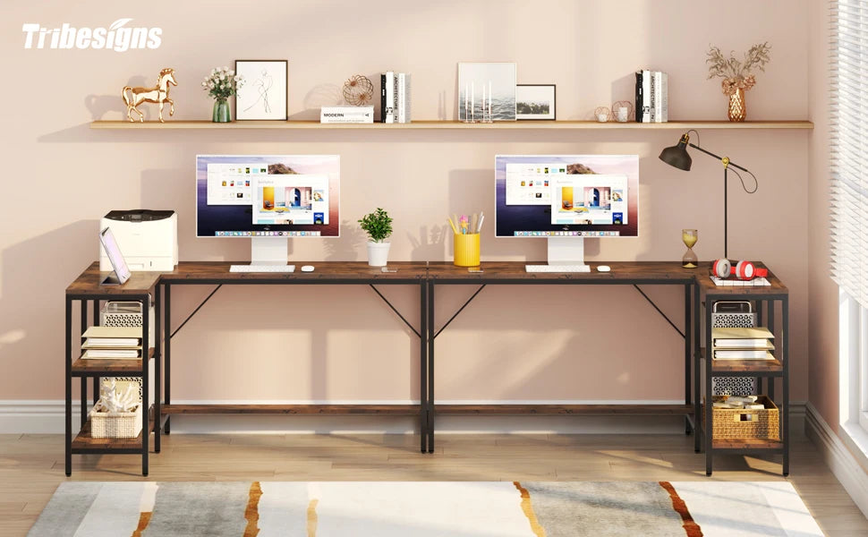 Desk with Storage Shelves