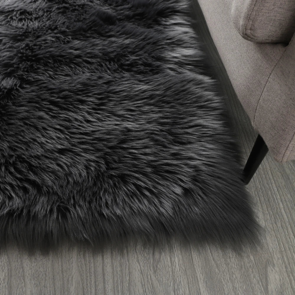Faux Fur Sheepskin Area Rug Bedroom Blanket Living Room