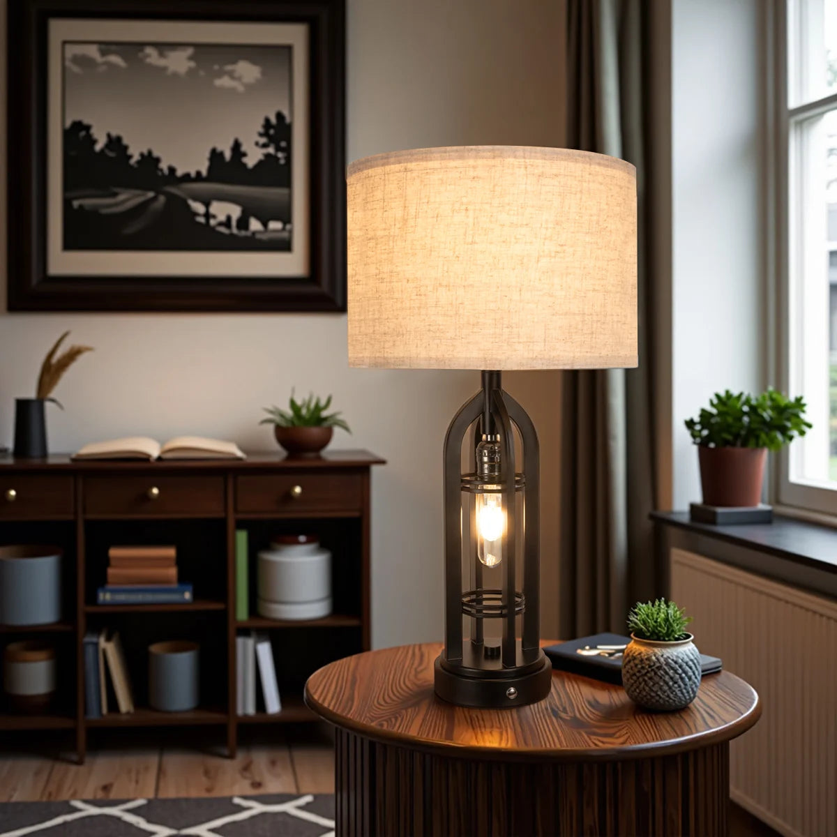 Industrial Retro Desk Lamp Night Light,3 Colors, Adjustable,