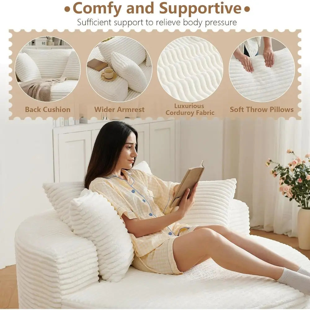 Oversized Round Chair Lounge Chaise Deep Seat