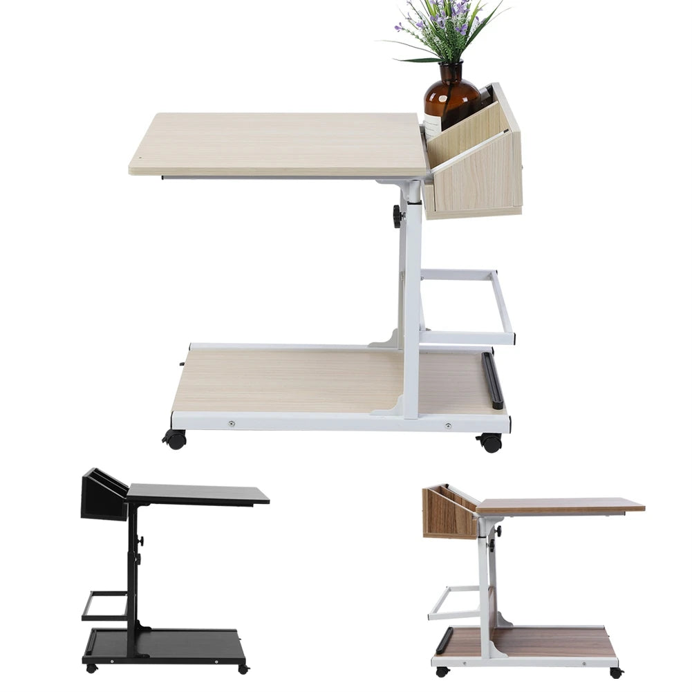 Portable Multifunctional Removable Laptop Desk with Wheels Drawer Bed Sofa Books Snack Laptop Desk Removable Laptop Desk