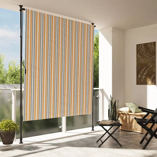 Outdoor Roller Blind Yellow and White 78.7x106.3 FabricSteel