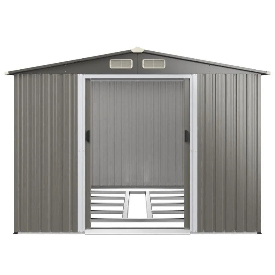 8 x 6 Feet Galvanized Steel Storage Shed for Garden Yard