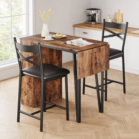 Bar Table and Chairs Storage Shelves
