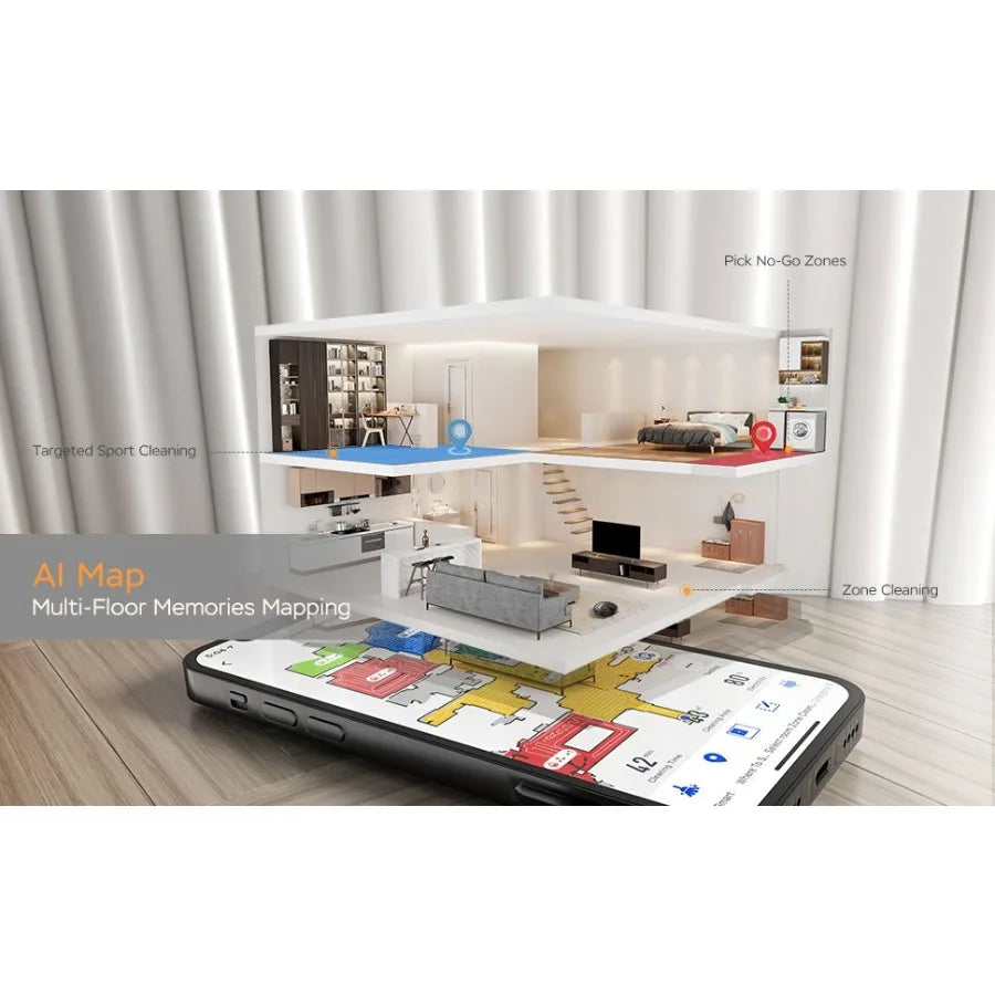 Robot Vacuum Cleaner and Mop LDS Navigation WiFi