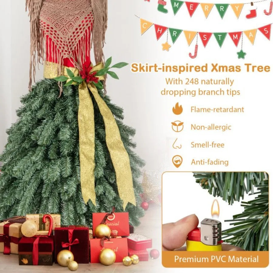 5 FT Prelit Manneq Artificial Christmas Tree Dress