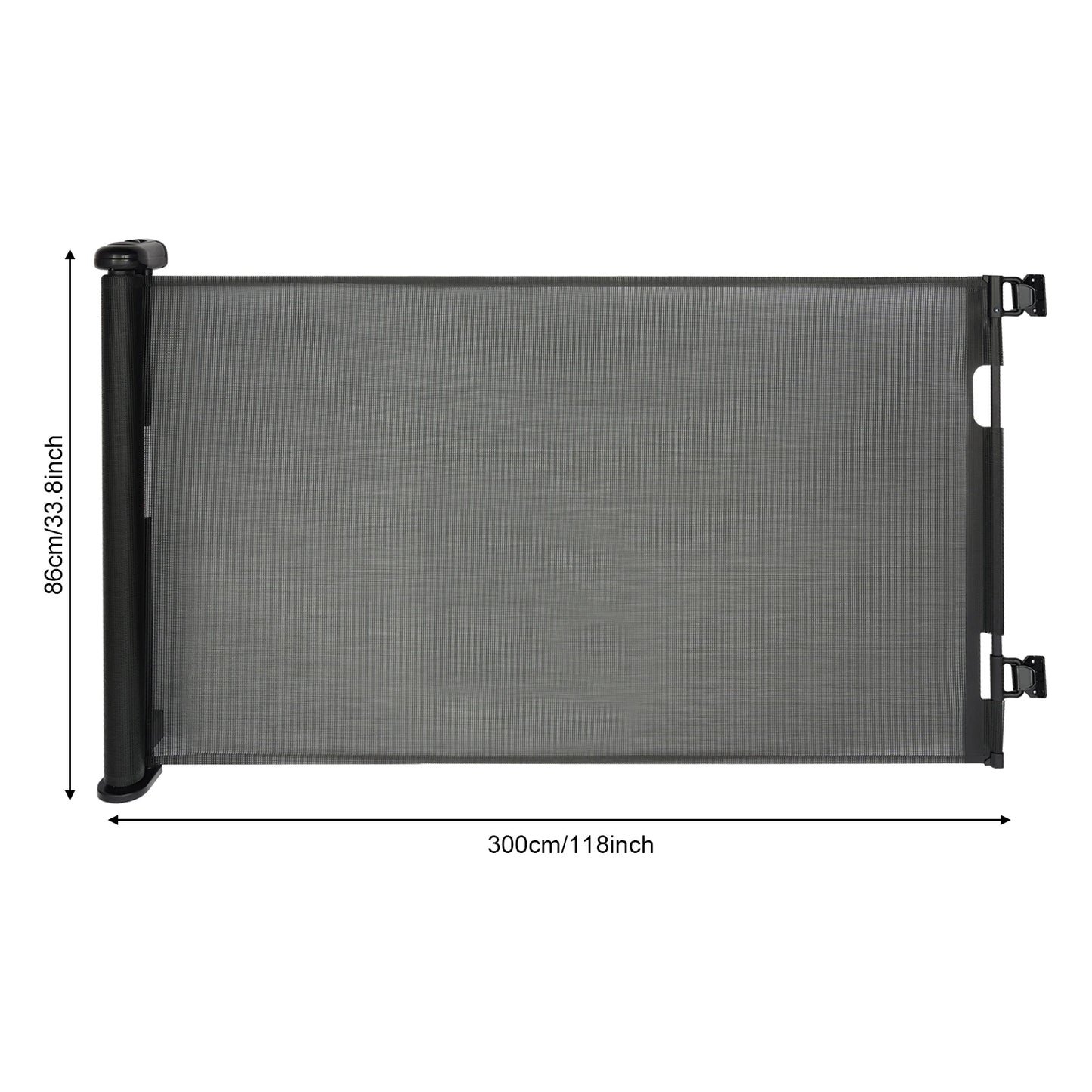 White/Black Iron Pet Fence 40-300cm Adjustable 84cm Height 10-40lbs Small Medium Dogs Indoor Safety Gate