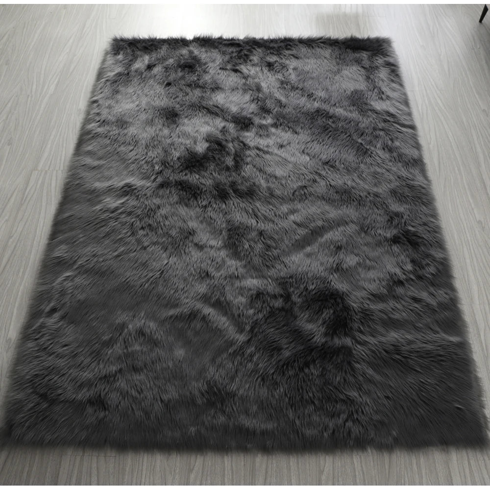 Faux Fur Sheepskin Area Rug Bedroom Blanket Living Room