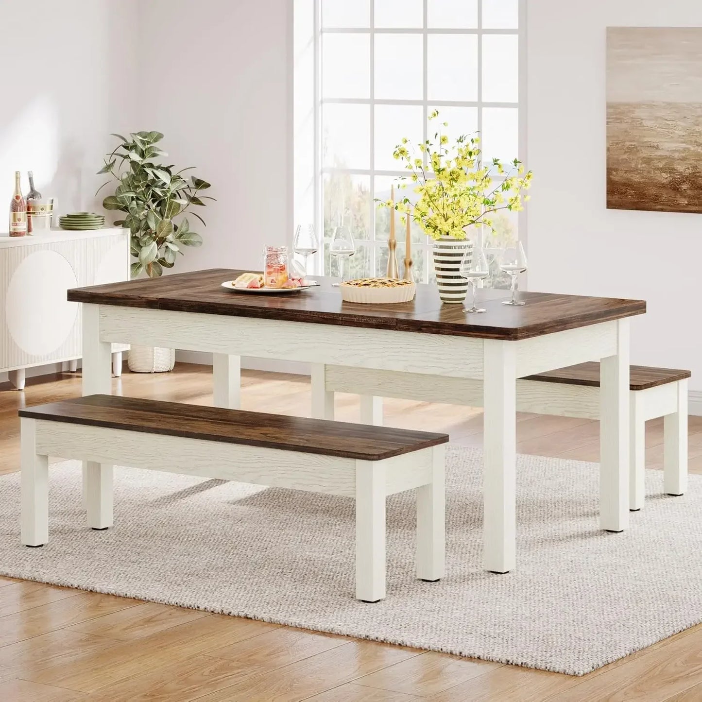 Farmhouse Kitchen Table Set and Dinette for Dining Room