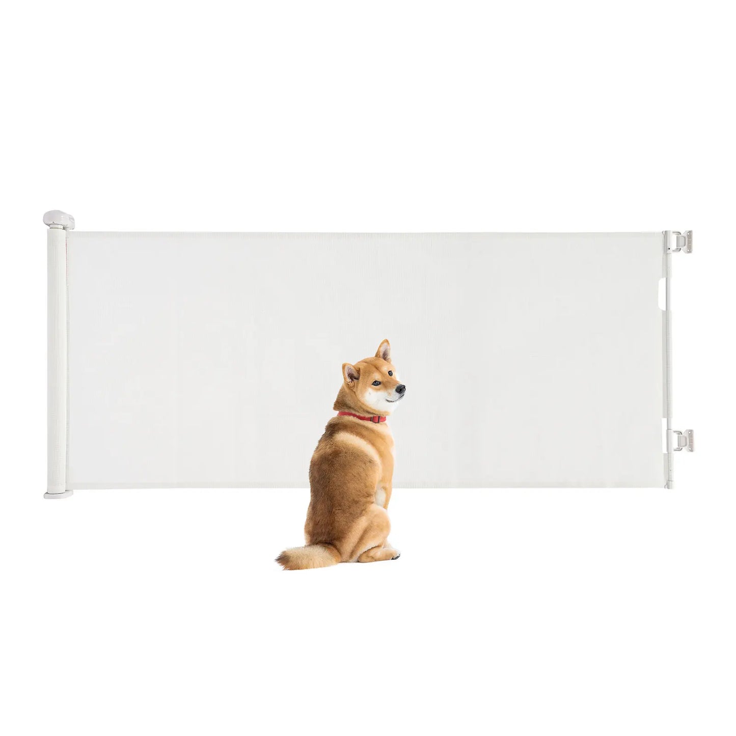 White/Black Iron Pet Fence 40-300cm Adjustable 84cm Height 10-40lbs Small Medium Dogs Indoor Safety Gate