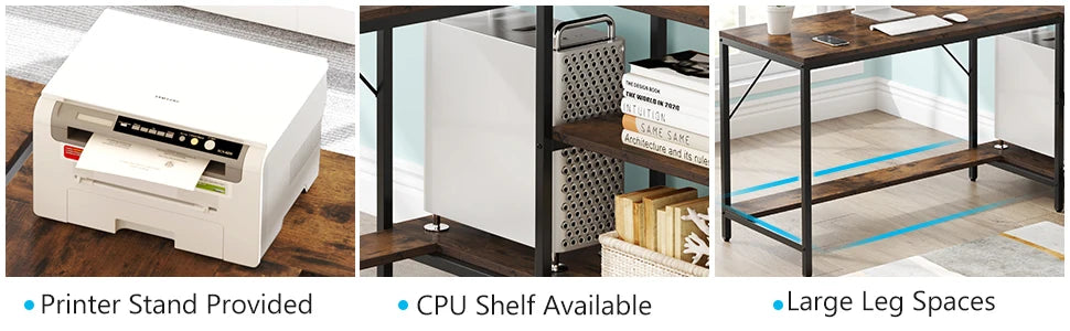 Desk with Storage Shelves