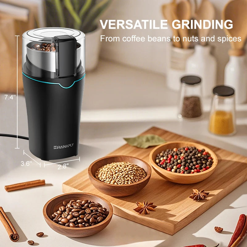 Professional Coffee Grinder with Removable Stainless Steel Cup Coffee Beans Grinder for Spices Herb Grain Mill for Kitchen 300W