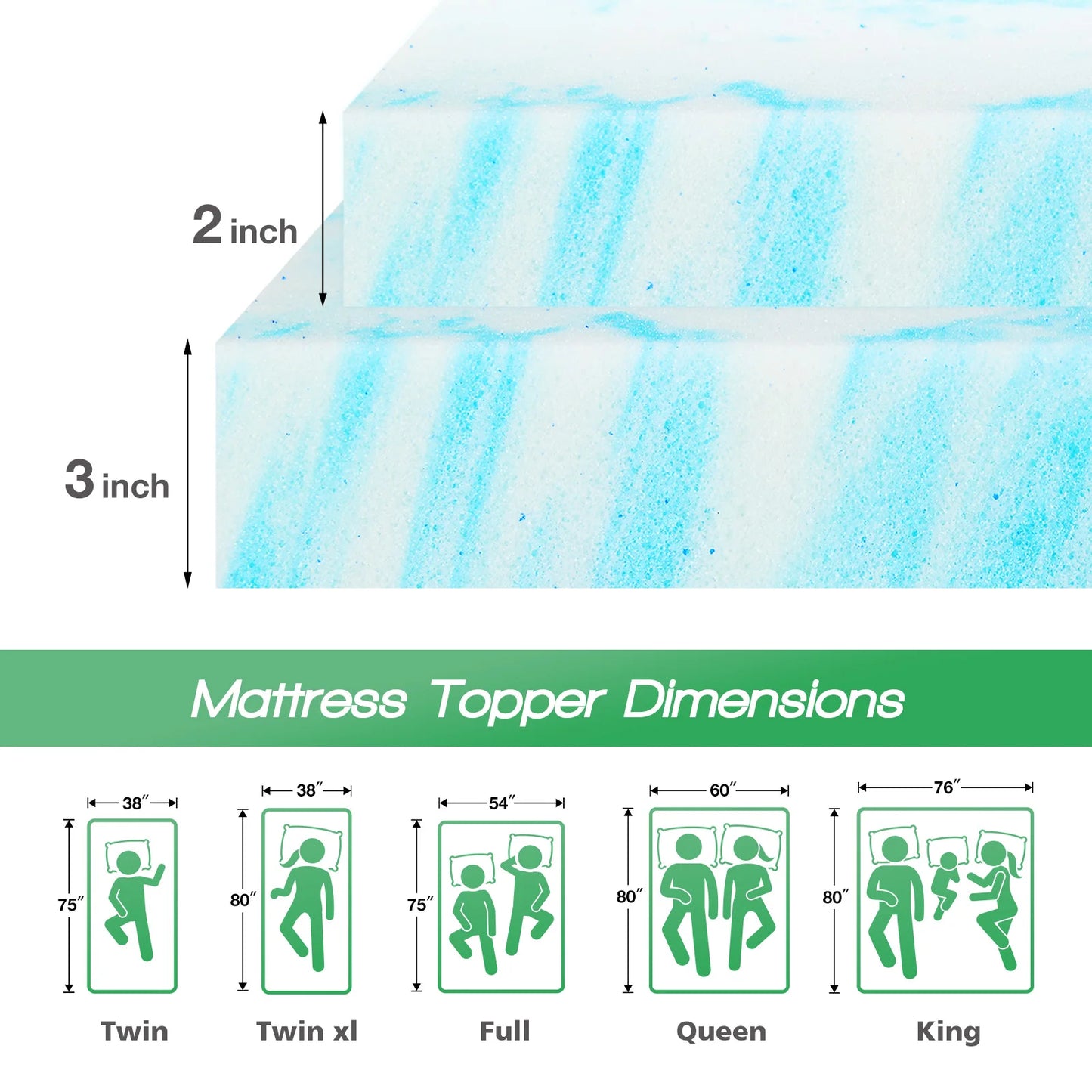 2-3 Inch Gel Memory Foam Mattress