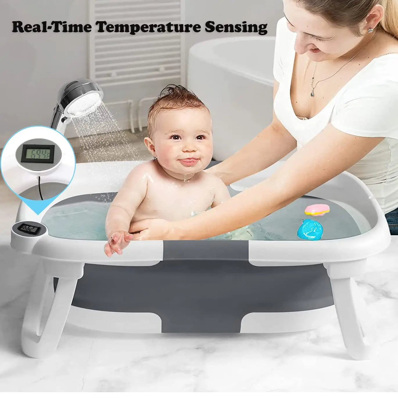 Baby Bathtub Real-Time Temperature Display