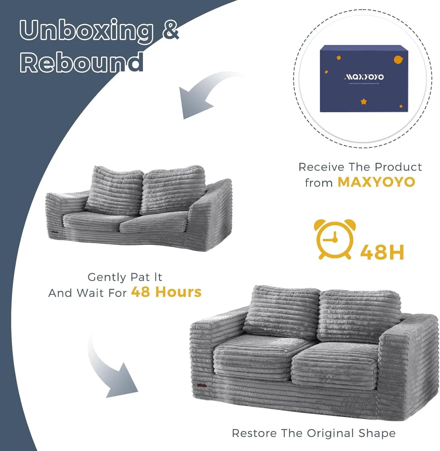 Large Grey Bean Bag Sofa with Pillows and Armrests, Plush Floor Chair for Living Room or Bedroom