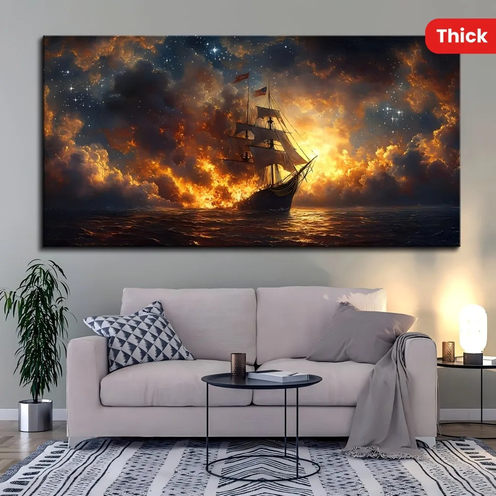1.5 inch thick pine solid wood frame, battleship poster