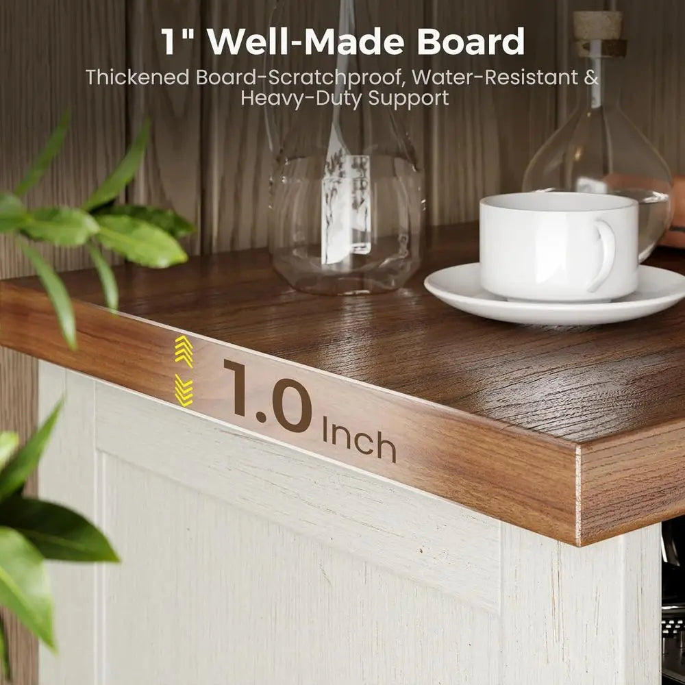 TV Stand Power Outlet & LED Light and Storage