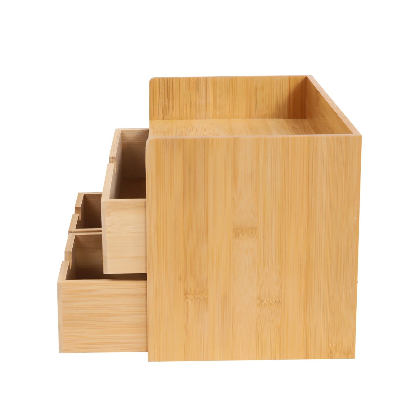 Bamboo Desk Organizer -Tabletop Mini Bamboo Desk Drawer