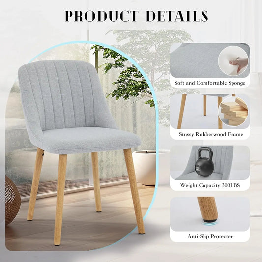 Dining Chairs Set of 2,Modern Fabric Upholstered