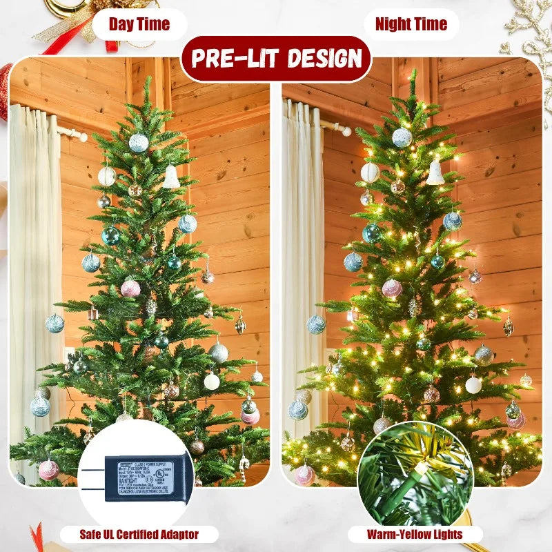 6 FT Pre-Lit Aspen Fir Artificial Christmas Tree
