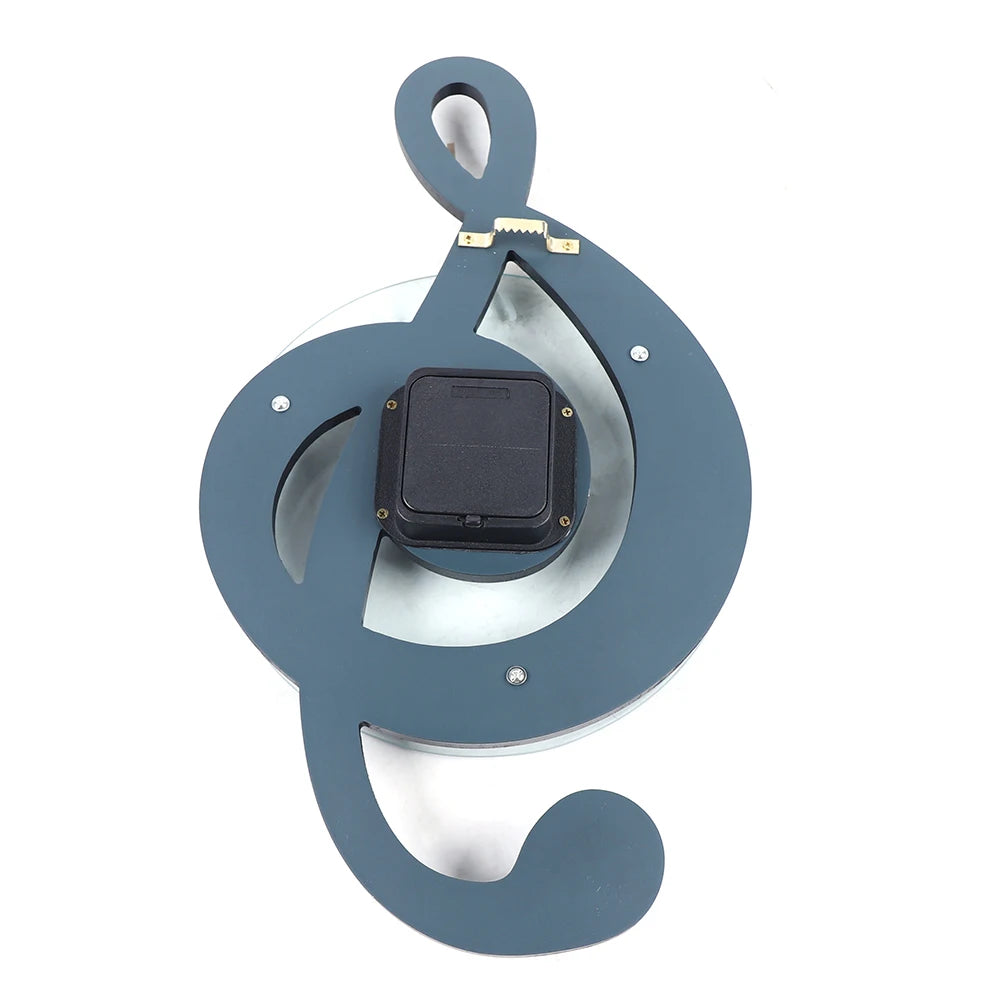 Durable Stylish Musical Note Wall Clock, Silent Non-Ticking, Battery Operated,