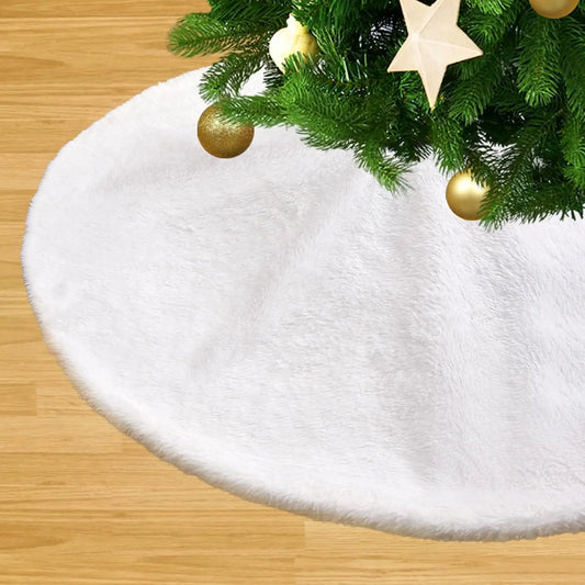 6 Pieces 36inch White Plush Skirt Decoration for Christmas