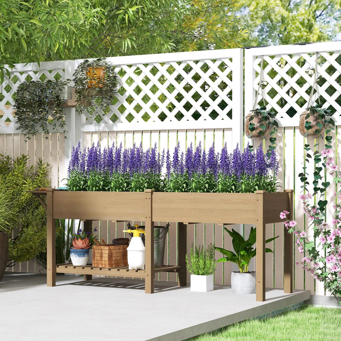 Elegant Planter Box and Flower Shelf Set for Home Decorations and GARDEN Use - Perfect Indoors Outdoors