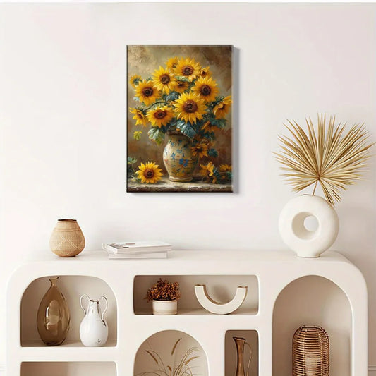 An Art Deco sunflower canvas print -