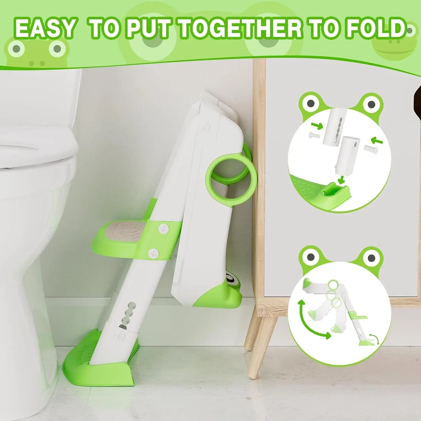 Potty Training Seat with Adjustable Height Step  Toilet Trainer for Girls Boys