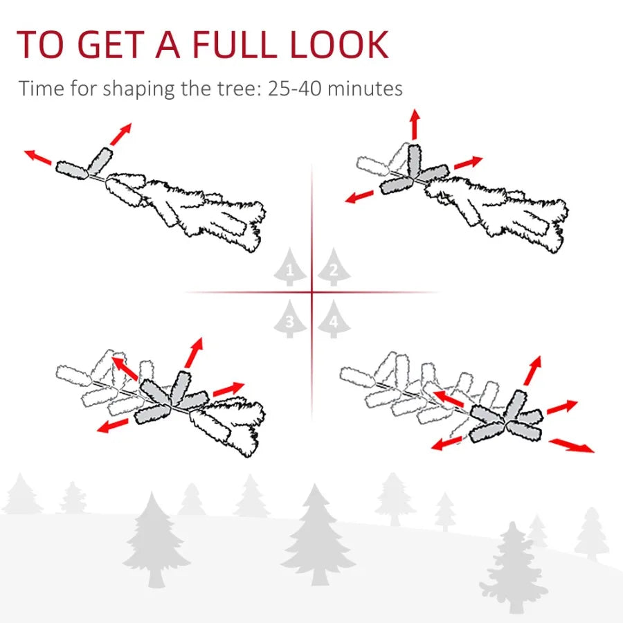 6' Tall Unlit SnowFlocked Slim Artificial Christmas Tree with Realistic Branches