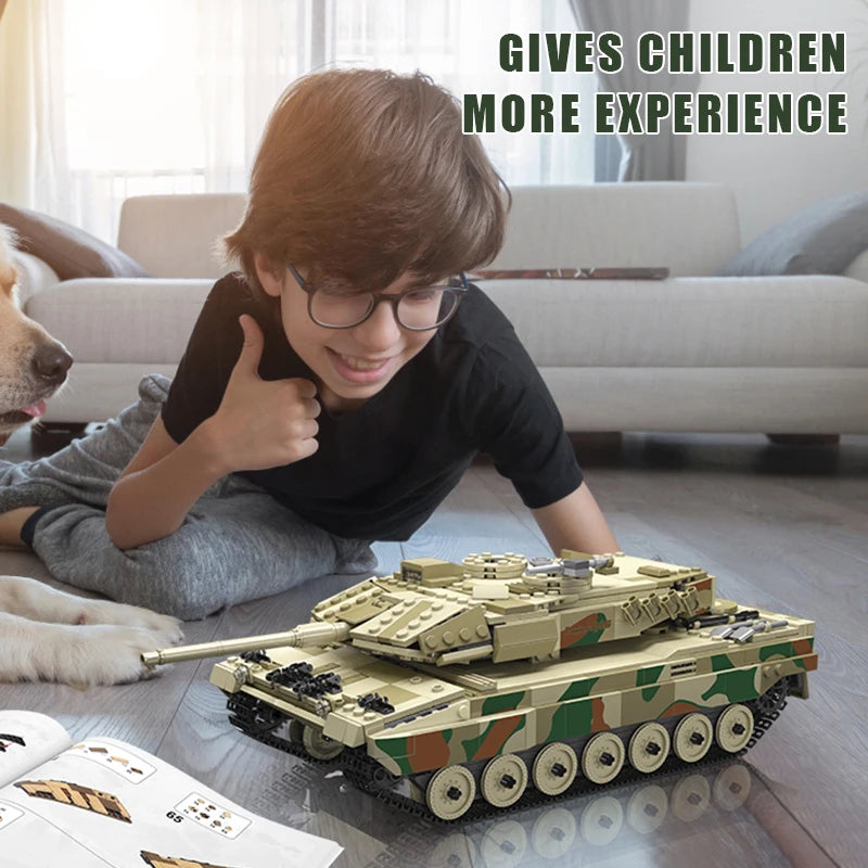 tank toy Technical The APP&RC Leopard 2 Tank Building Block Assembly Tank Brick Set Kids Christmas Gift